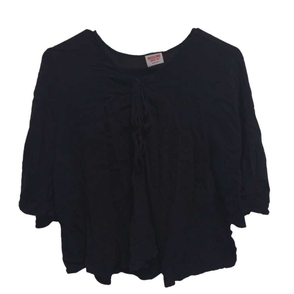 Black flare sleeved blouse